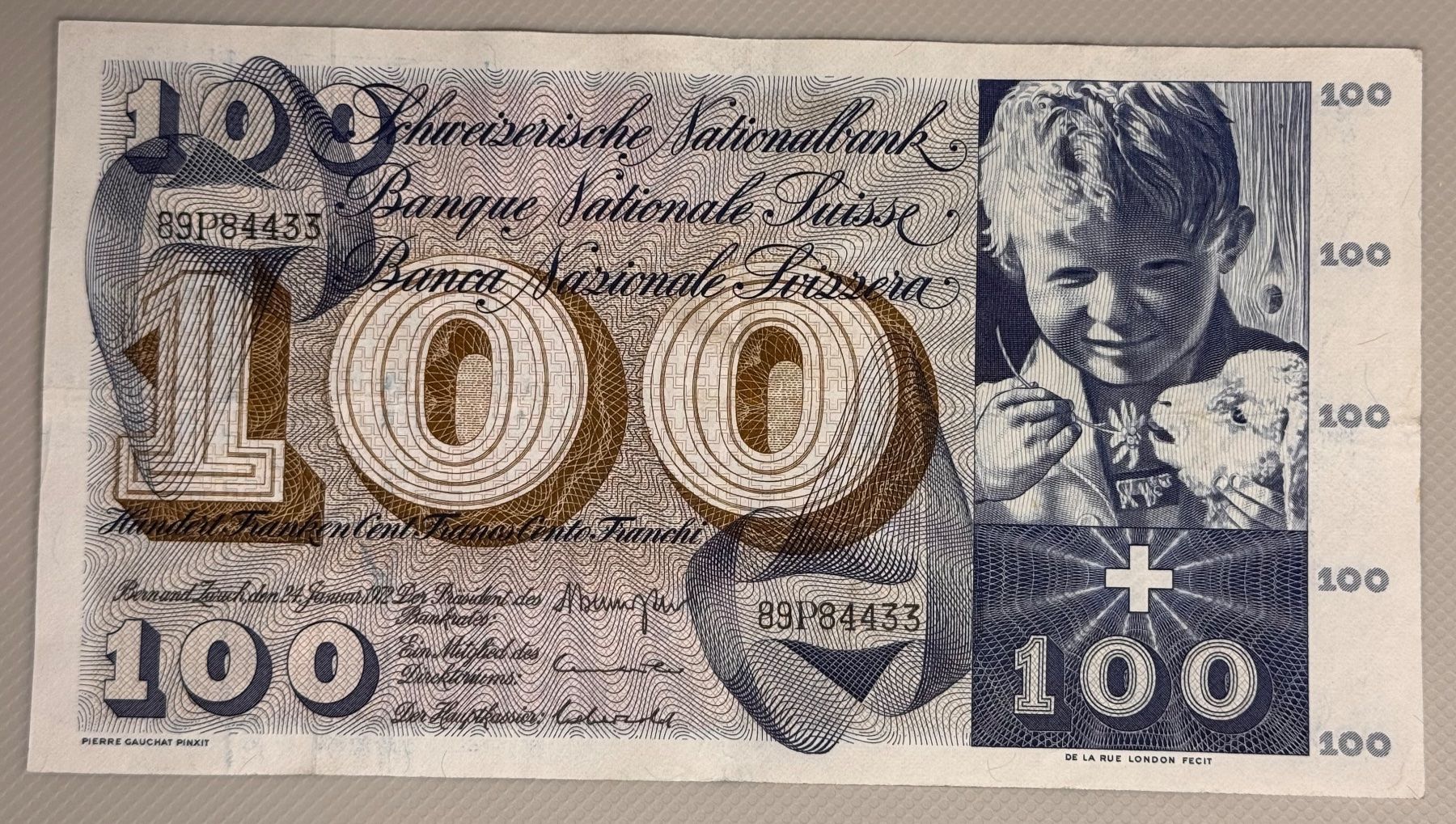 Banconote: Banknote 100 Franken 24. Januar 1972 – Usato da Andwil SG venduto da Ariisa1234
