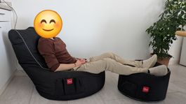 Gaming Sitzsack mit Hocker