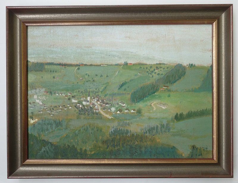 Gemälde: Ölbild: Das Dorf – Gebraucht aus Untersiggenthal von Lindomagos