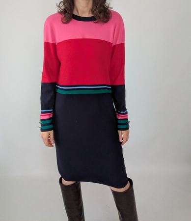 Hampton's Republic Color Block Strickkleid, Größe M