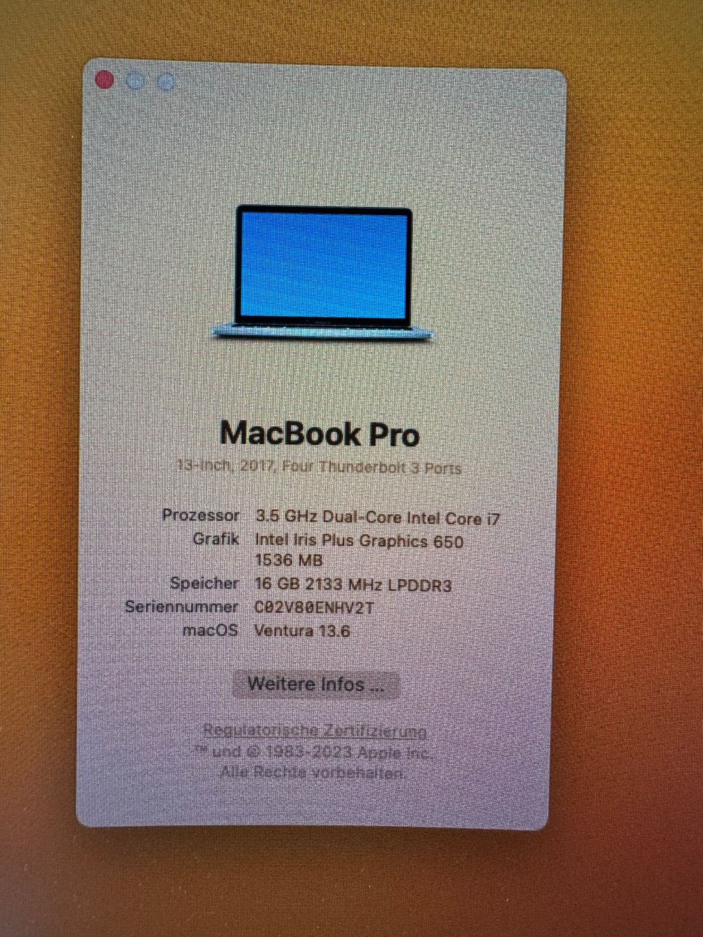 Apple Notebook: MacBook Pro 13” 1TB SSD – Difettoso da Adliswil venduto da Busys 1