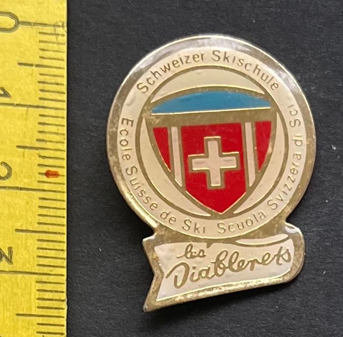 Swiss Placchette & Badge: Schweizer Skischule Les Diablerets/ Pin – Usato da Wabern venduto da DaxKarten-75