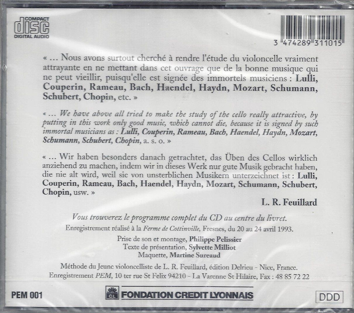 CDs: CD Méthode du jeune violoncelliste, neuf – Neu und originalverpackt aus Courtepin von Marisou2 1