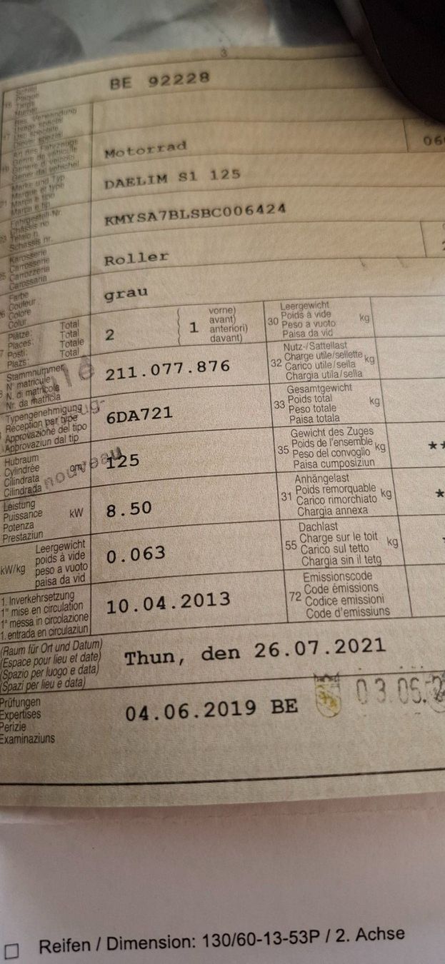 Daelim Scooter: Daelim Otello 125 FI – Usato da Reichenbach i. K. venduto da sugifranz 5