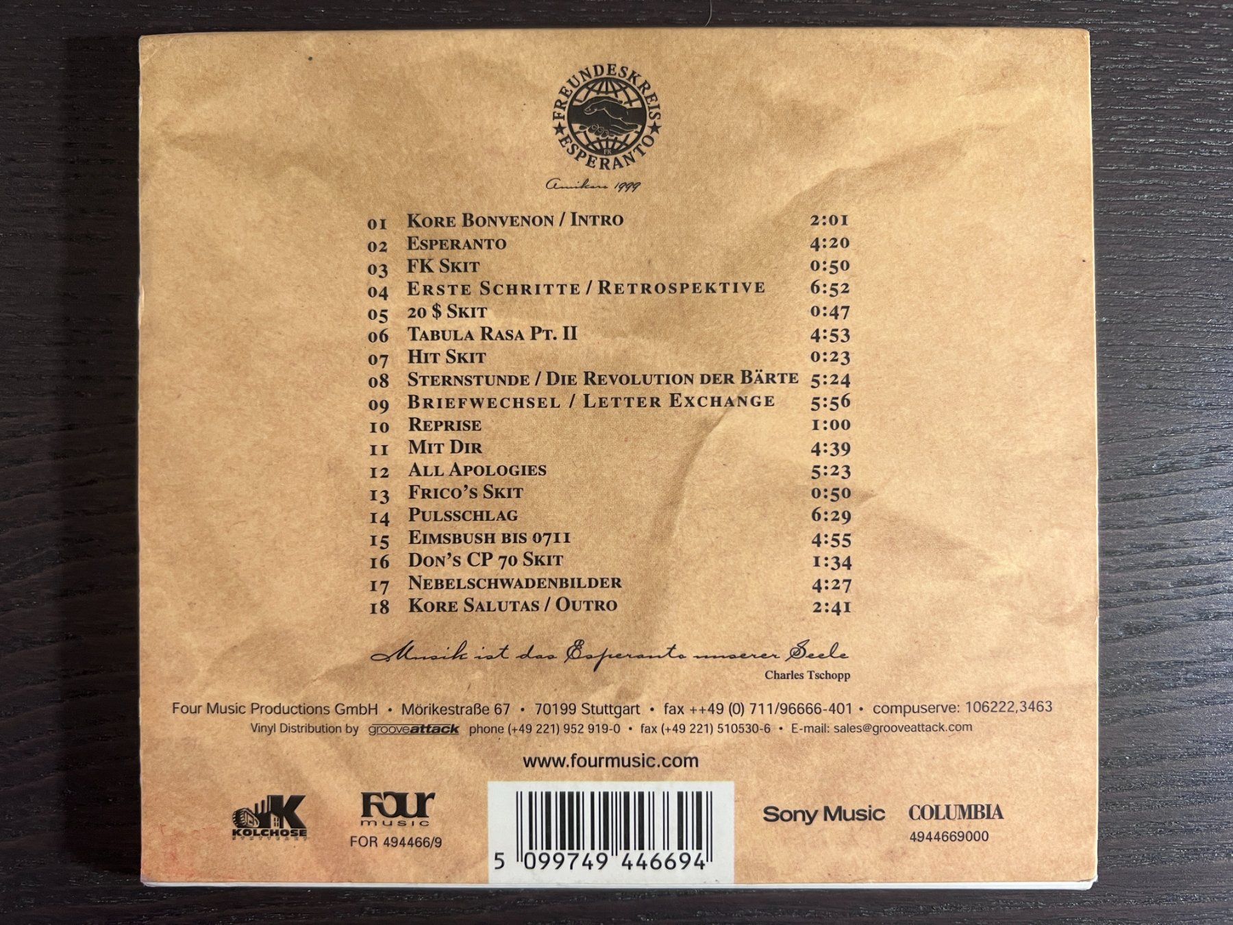 CD: Freundeskreis - Esperanto – Usato da Zürich venduto da MusikFreunde 1