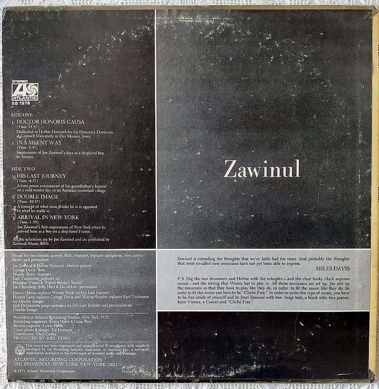 Dischi in vinile: Zawinul – Usato da Zürich venduto da Oscarlatti 3