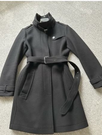 Burberry Mantel Gr. 44 schwarz klassisch Wolle Wintermantel