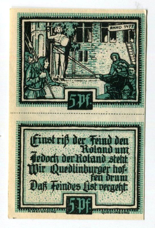 Banconote: Notgeld "10 Pfennig. Quedlinburg 1921" – Usato da Basel venduto da Butsch5 1