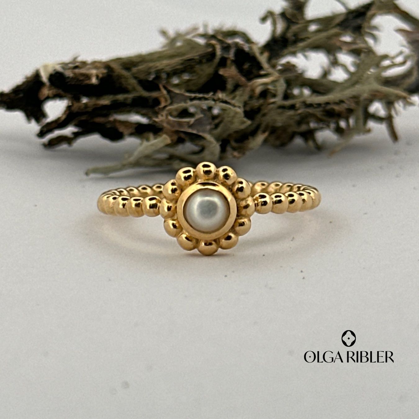 Olga Ribler Ringe: Perlenring – Silber vergoldet – Gr. 56 – Neu (gemäss Beschreibung) aus Luzern von Schmuckoutlet 3