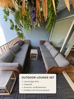 OUTDOOR-LOUNGE-SET Holzgestell 2 Sofas