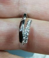 Boucle d'oreille argent diamants de moissanite de 0,04 ct
