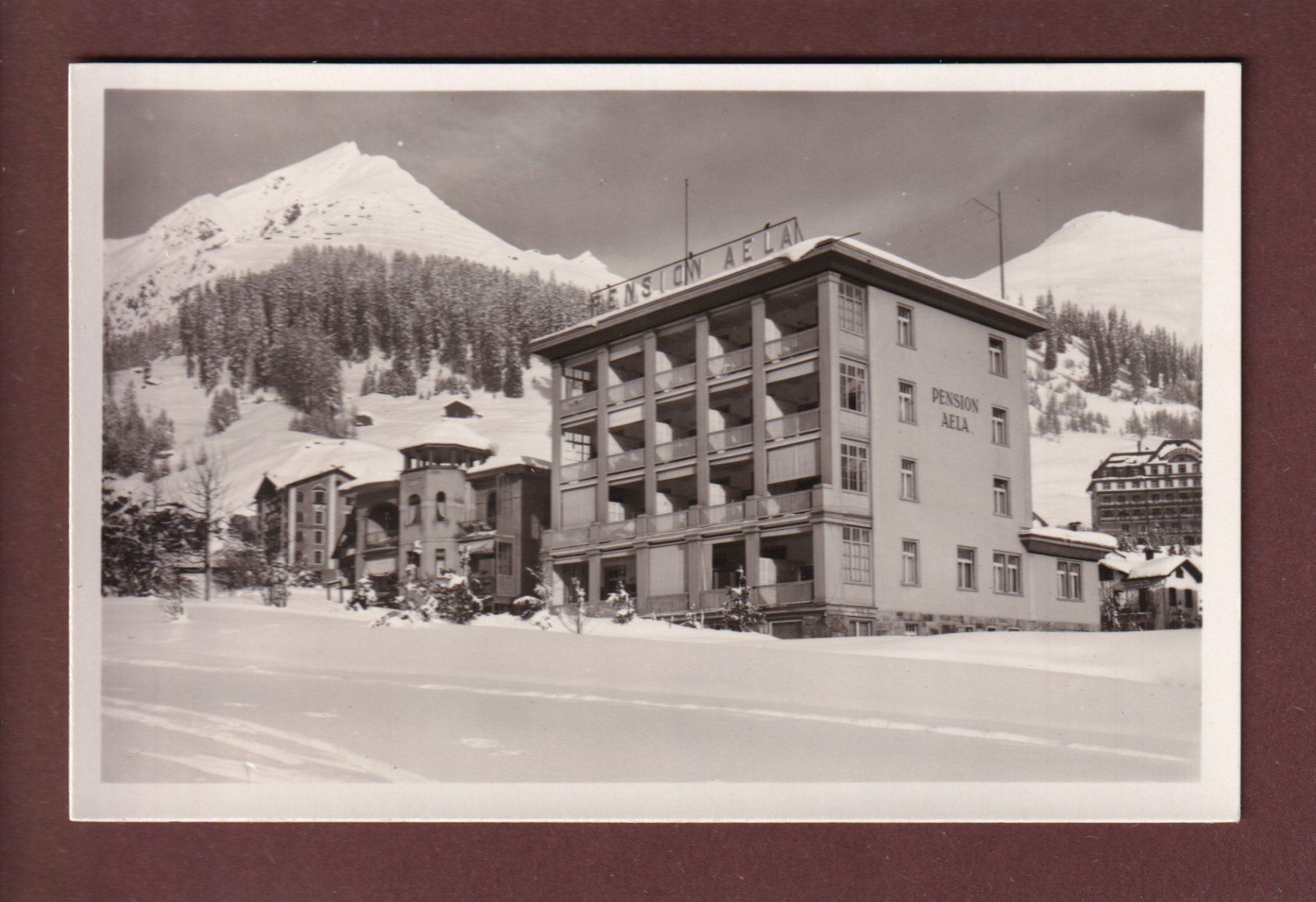 Ansichtskarten: DAVOS - Pension Aela – Gebraucht aus Pully von nicecards