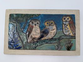 Mid Century Eulen Keramik Bild Elsy Kessler 1914-1987