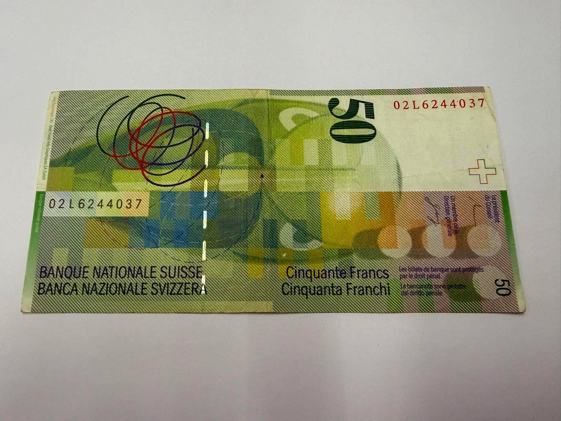 Banconote: Alte Schweizer Banknote 50 SFr. – Usato da Winterthur venduto da Joe1001 1