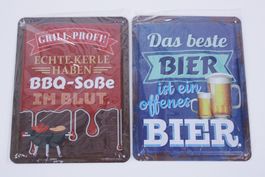 Blechschilder BBQ/Bier
