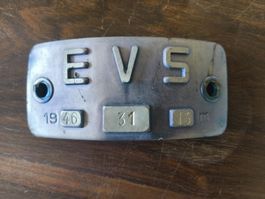 Metall Schild Alu EVS Elektrizität Versorgung Sumiswald 1946