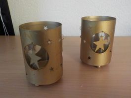 Weihnachten, Windlicht mit Sternen 2Stk.(1)