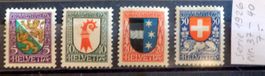PJ 1926, ZNr. J37 bis J40, Wappen, ungebraucht. Kat.Fr.10.00