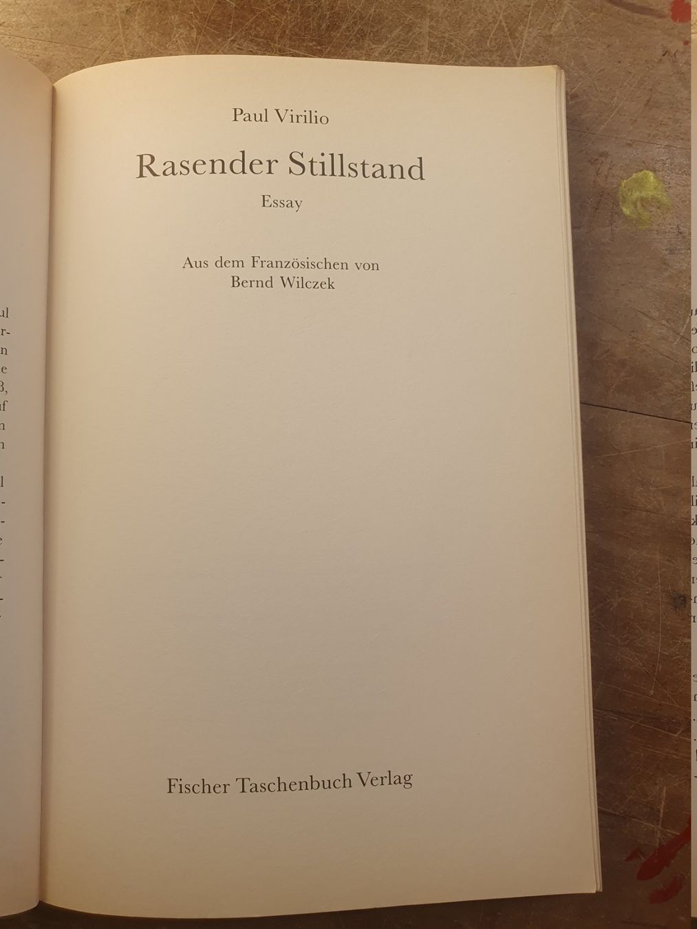 Libri: Rasender Stillstand - Paul Virilio – Usato da Zürich venduto da loosebone 2