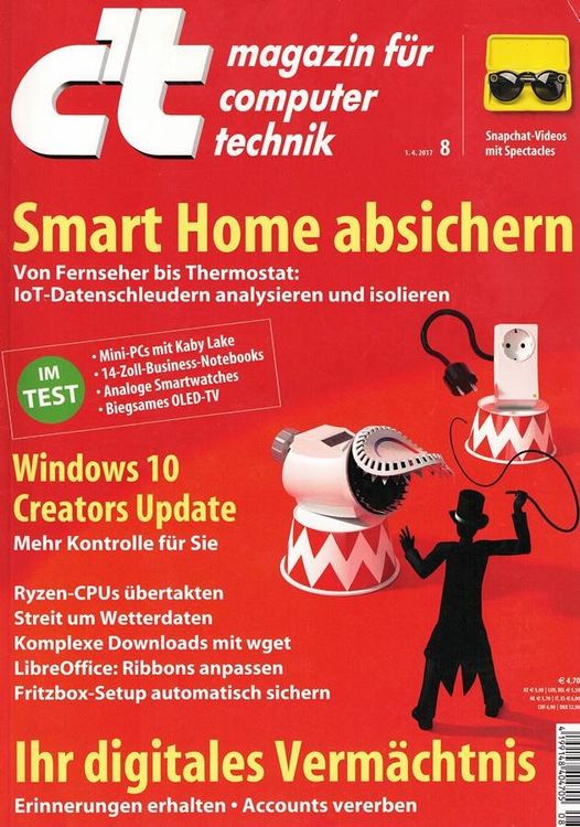 c`t Magazin für Computer Technik - PC Heft - 2017 Ausgabe 8 (Gebraucht ...