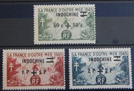 Französisch-Indochina Kat. 346-348 * 1945