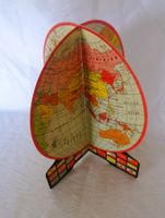 Weltkarte Faltglobus - Karton Globus zirka 50er Jahre
