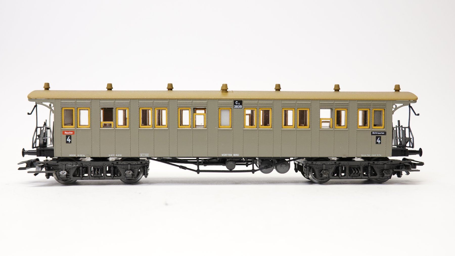 Märklin Modellini di ferrovie: e4 Märklin 4214 Sitzwagen C4  K.W.St.E grau – Usato da Thun venduto da evinka_gmbh 3