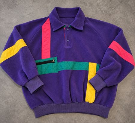 PULL FLEECE VINTAGE 80S / 90S - VIOLET OVERSIZE M