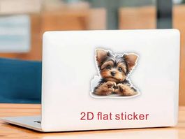 2D- AUFKLEBER YORKSHIRE TERRIER, F. WAND,KÄSTLI,WC