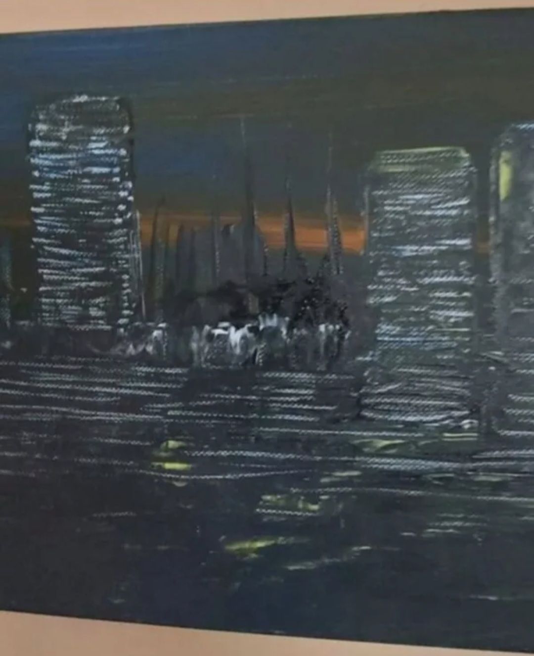 Dipinti: Gemälde Skyline 25x58 handmade – Nuovo (secondo la descrizione) da Riehen venduto da Steinbock1970 2