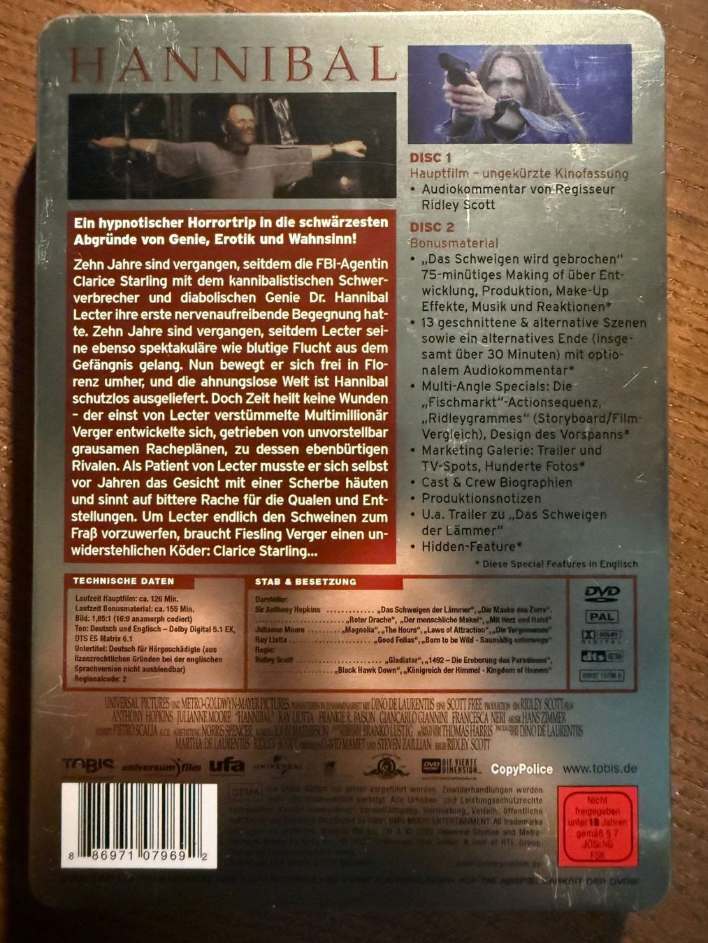 Alle DVDs: Hannibal - Steelbook – Gebraucht aus Zürich von FilmFreunde 1