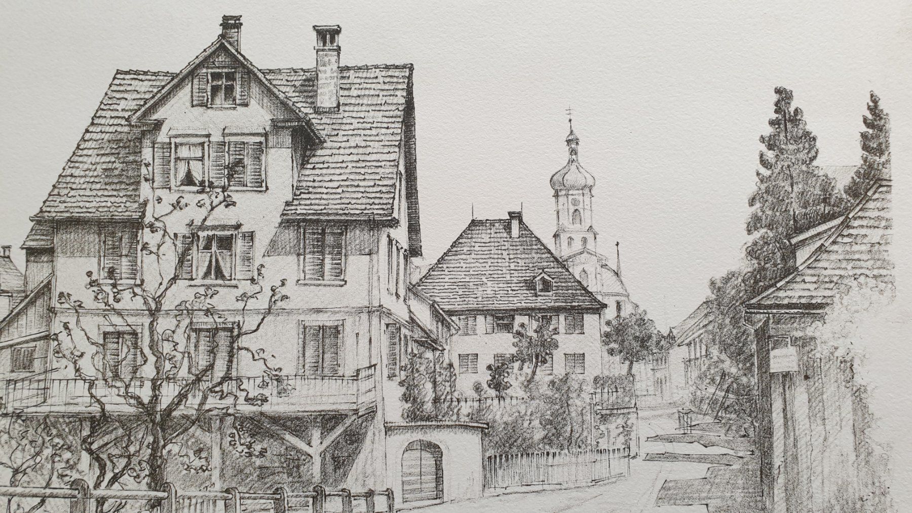 Grafica & Litografie: Rorschach. Kirchstrasse. Lithografie. – Usato da Goldach venduto da armando_r 1