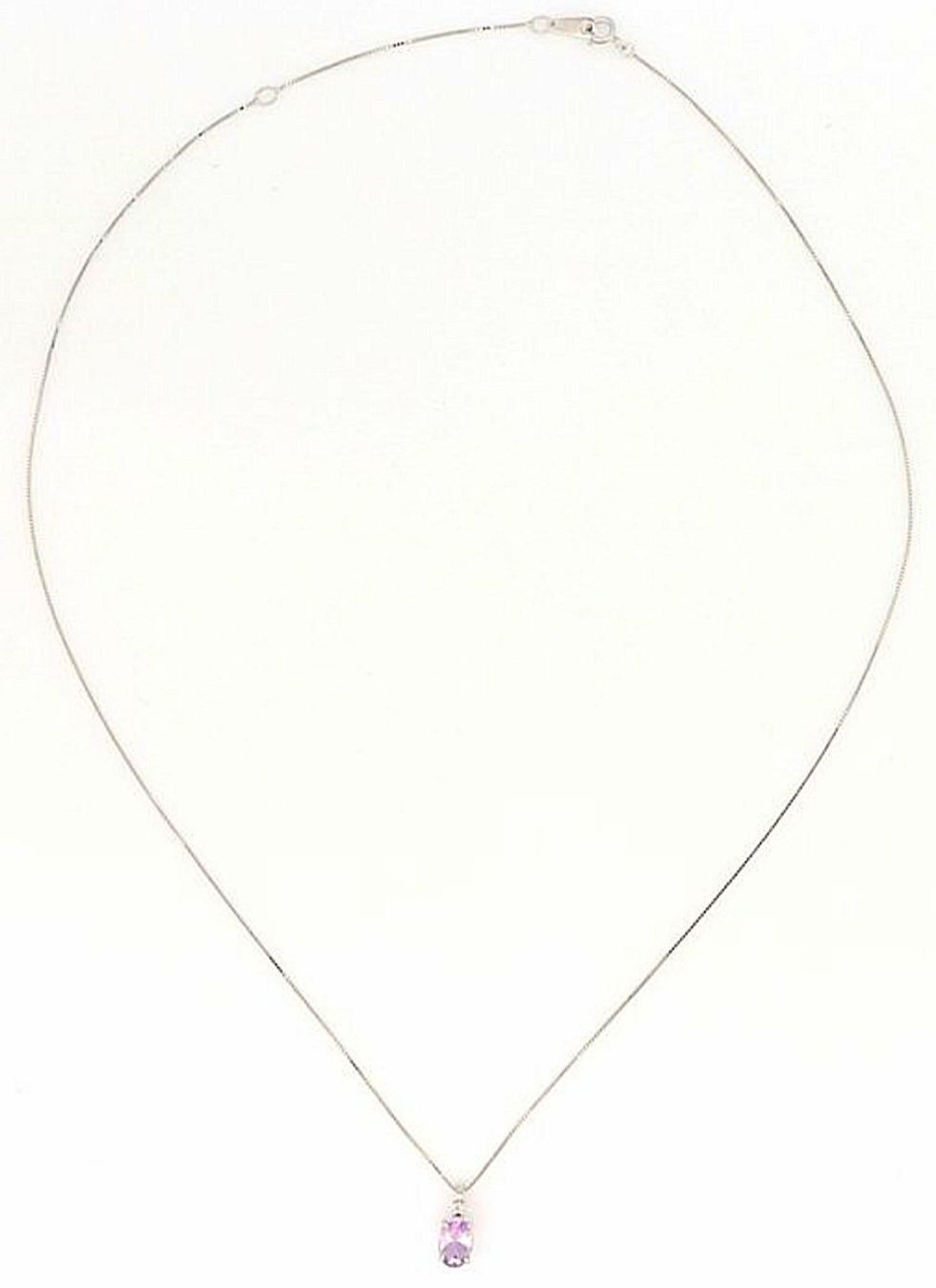 Ketten: 18k Weissgold Collier mit Amethyst – Neu und originalverpackt aus Rapperswil SG von WATCHTIMEBOX 3