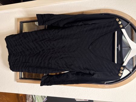 Elegantes MORGAN Strickkleid Gr. M schwarz Goldknöpfe
