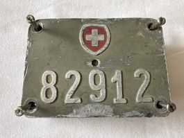 Alte Schweizer Militär-Velonummer 82912