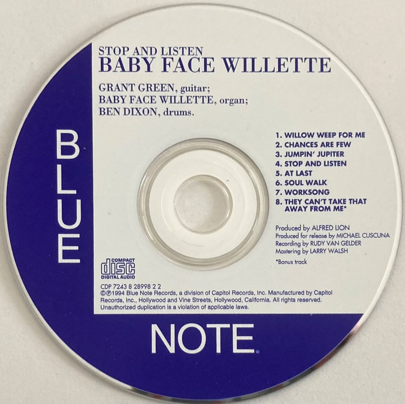 Vinyles: BABY FACE WILLETTE - STOP AND LISTEN – D'occasion à Poliez-Pittet par Newtown-Records 2