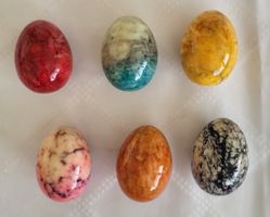 ​Lot 6 Oeufs Decoratifs Pierre Naturelle Marbre Onyx