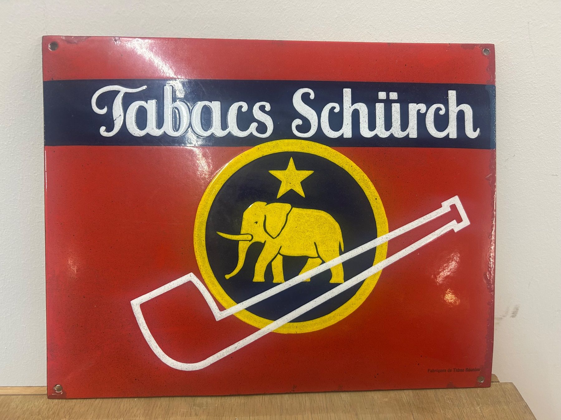 Schilder: original Email-Schild Tabacs Schürch ca. um 1930 – Gebraucht aus Zürich von Levelart