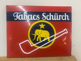 original Email-Schild Tabacs Schürch ca. um 1930