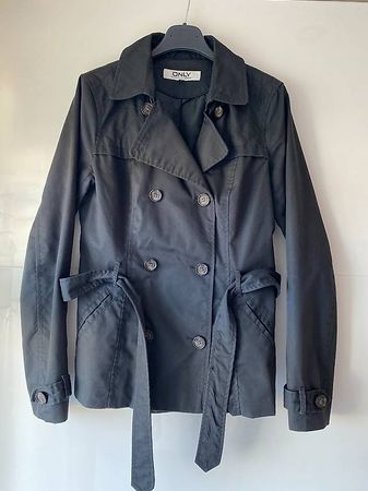 Trenchcoat, Damen, Only, Grösse S, dunkelblau/anthrazit