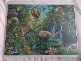 Ravensburger Puzzle 200 Teile Dschungel, mit Rahmen und Box.