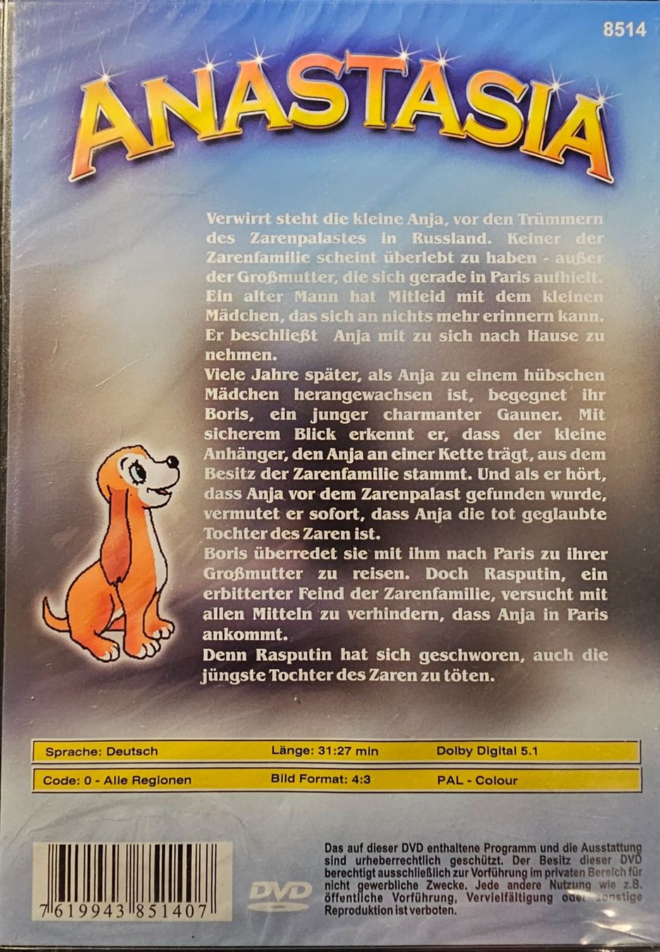 Tutti i DVDs: Anastasia – Nuovo e nell'imballaggio originale da Wahlen b. Laufen venduto da Cg10 1