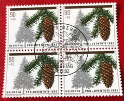 4 er Block Nr. J 327 mit Vollstempel Bern