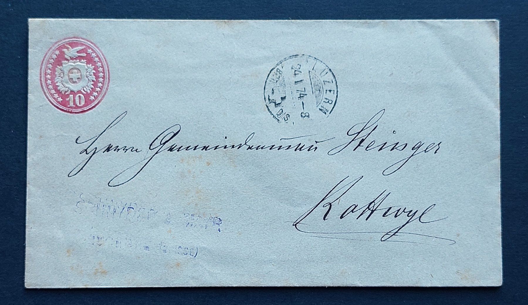 Tutti i francobolli: Tüblibrief 1874, 10 Rp. – Usato da Seuzach venduto da Heinz7947