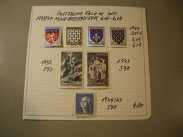 1943/44 FRANCE, MiNR. 595-618 Bild, POSTFRISCH /falz*, 7 stk