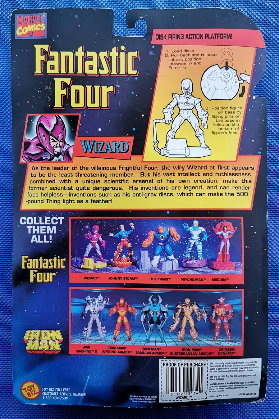 Marvel Figuren: Wizard 1996 Action Figur Fantastic 4 Vintage Marvel Comics – Neu und originalverpackt aus Rorschach von Actionvintage789 1
