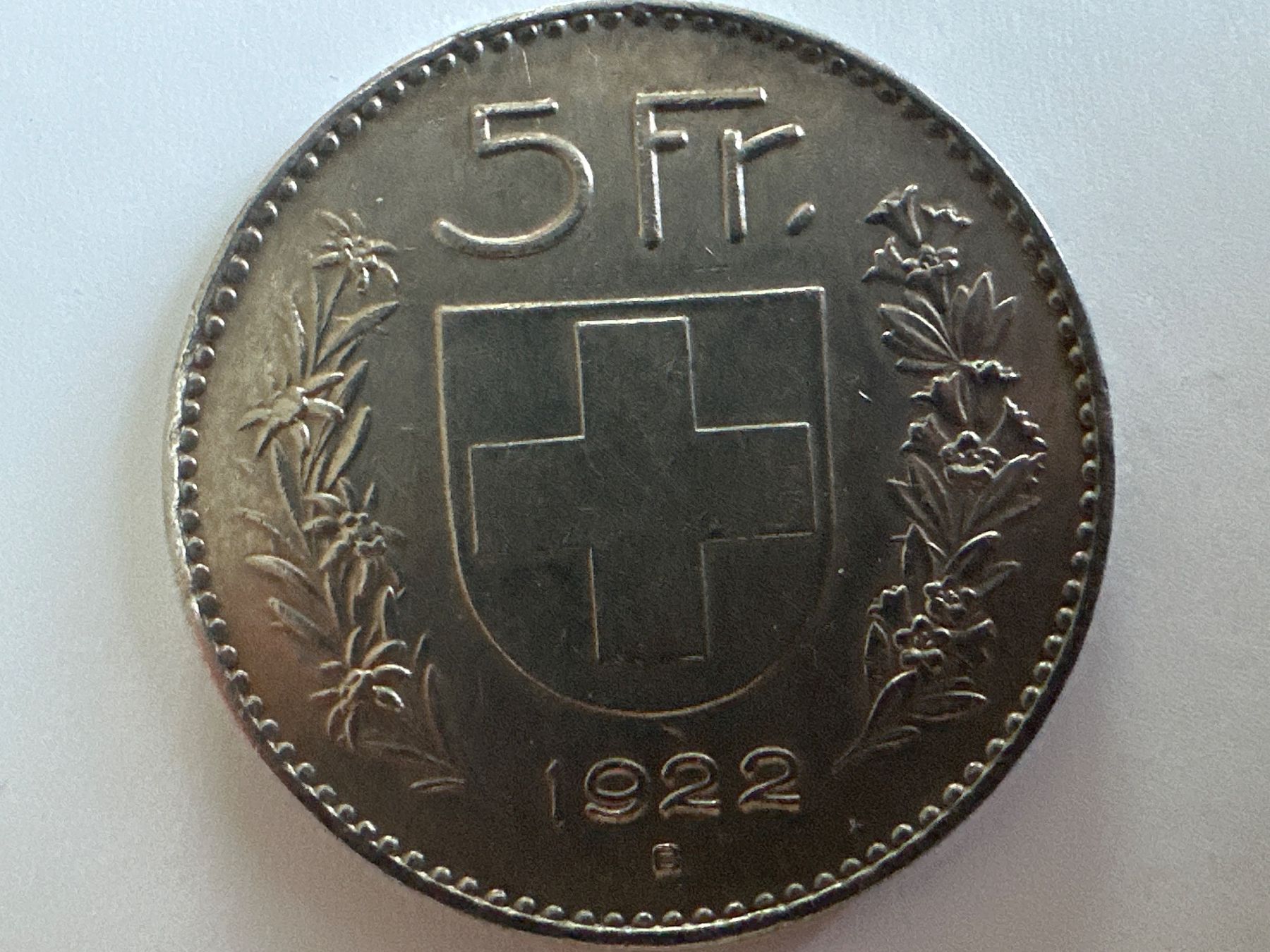Tutti le monete: 5Fr 1922 – Usato da Erlach venduto da gubbe1