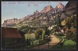 Wallenstadt, Bergstrasse mit Churfirsten