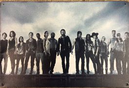 Blechschild Walking Dead Cast Metallschild Crew DVD Zombie