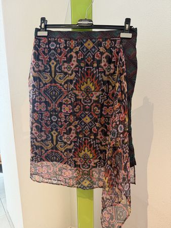 Dries Van Noten Silk Wrap Skirt - Bohemian Pattern - Size 38